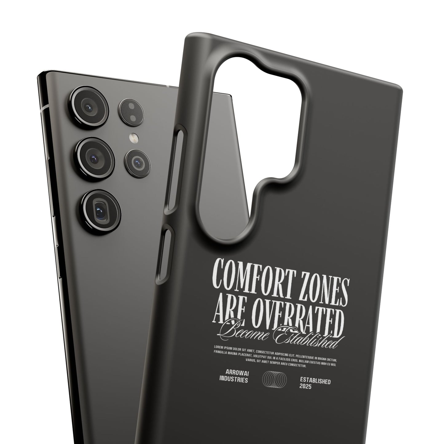 Bold Statement Snap Case – Comfort Zones Are Overrated, Phone Cover, Gift for Him/Her, Trendy Case, Motivational Accessory