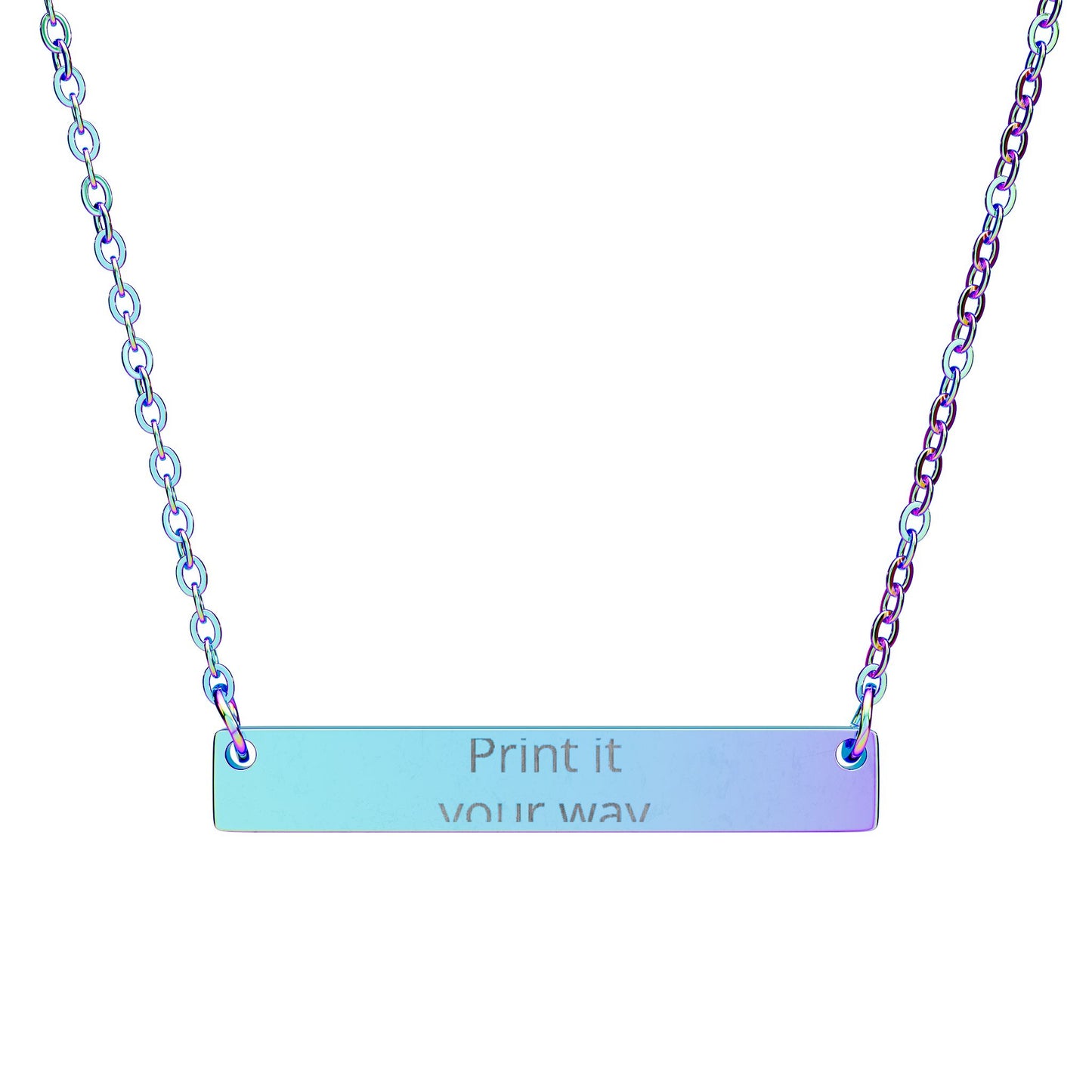 Personal Horizontal Bar Necklace (Engraving)