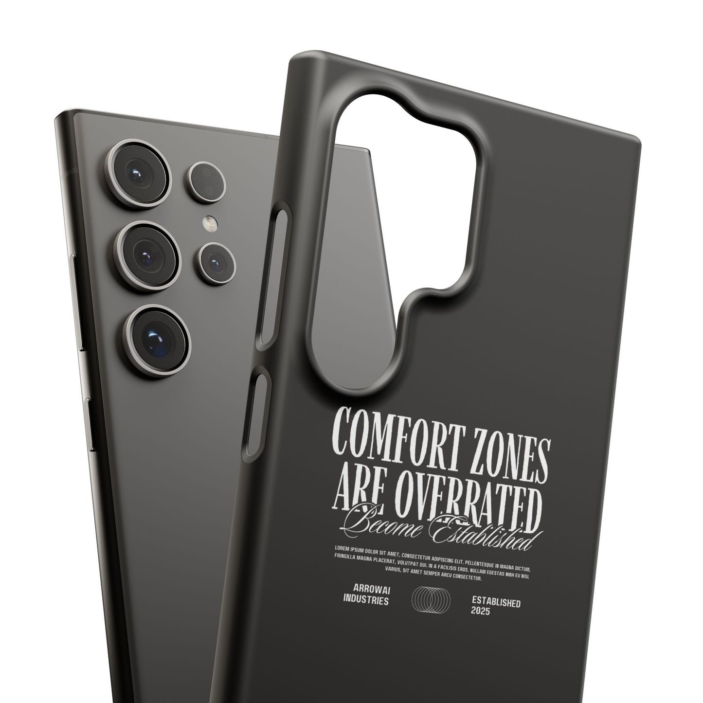 Bold Statement Snap Case – Comfort Zones Are Overrated, Phone Cover, Gift for Him/Her, Trendy Case, Motivational Accessory