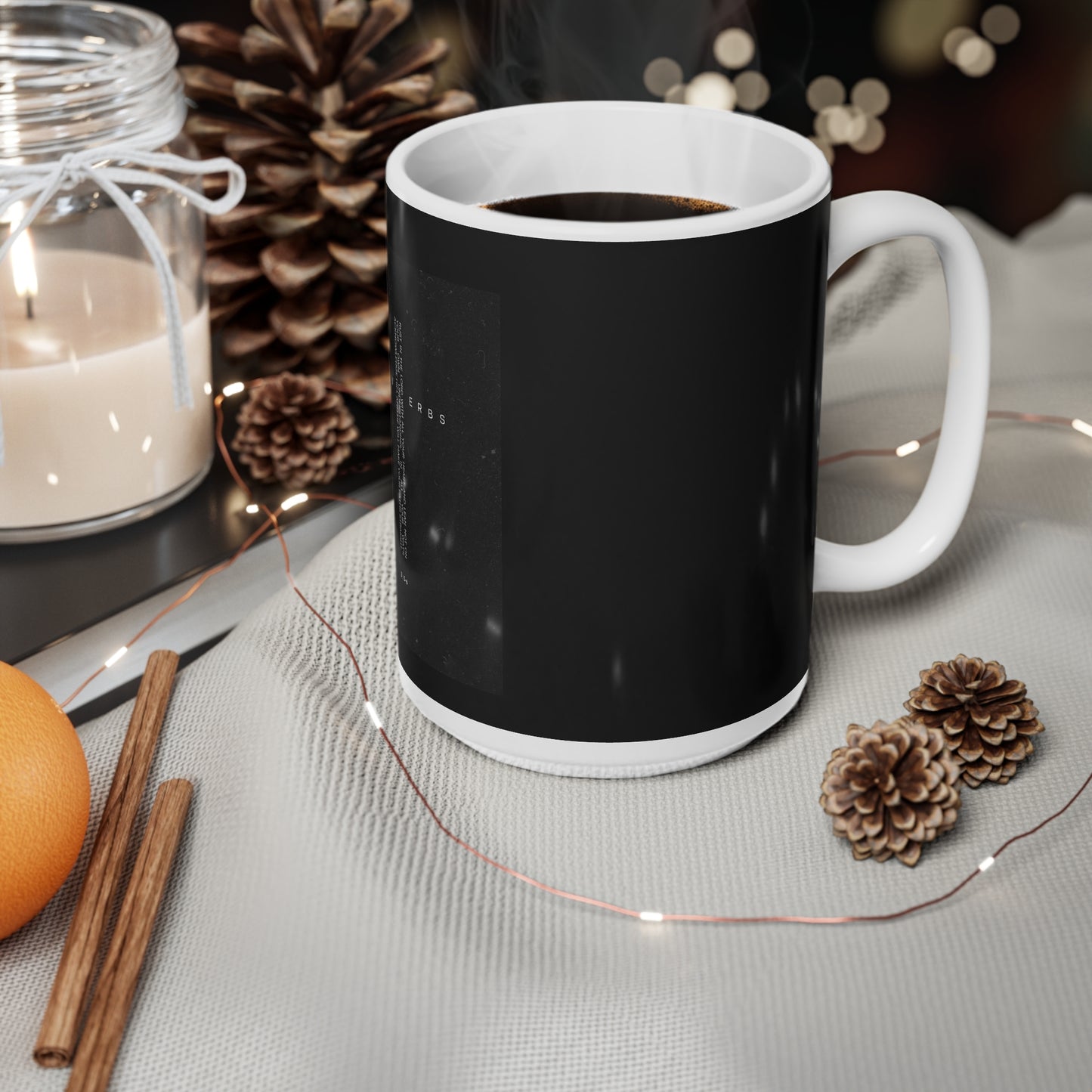 Elegant Proverbs Ceramic Coffee Mug - Inspirational Black Design
