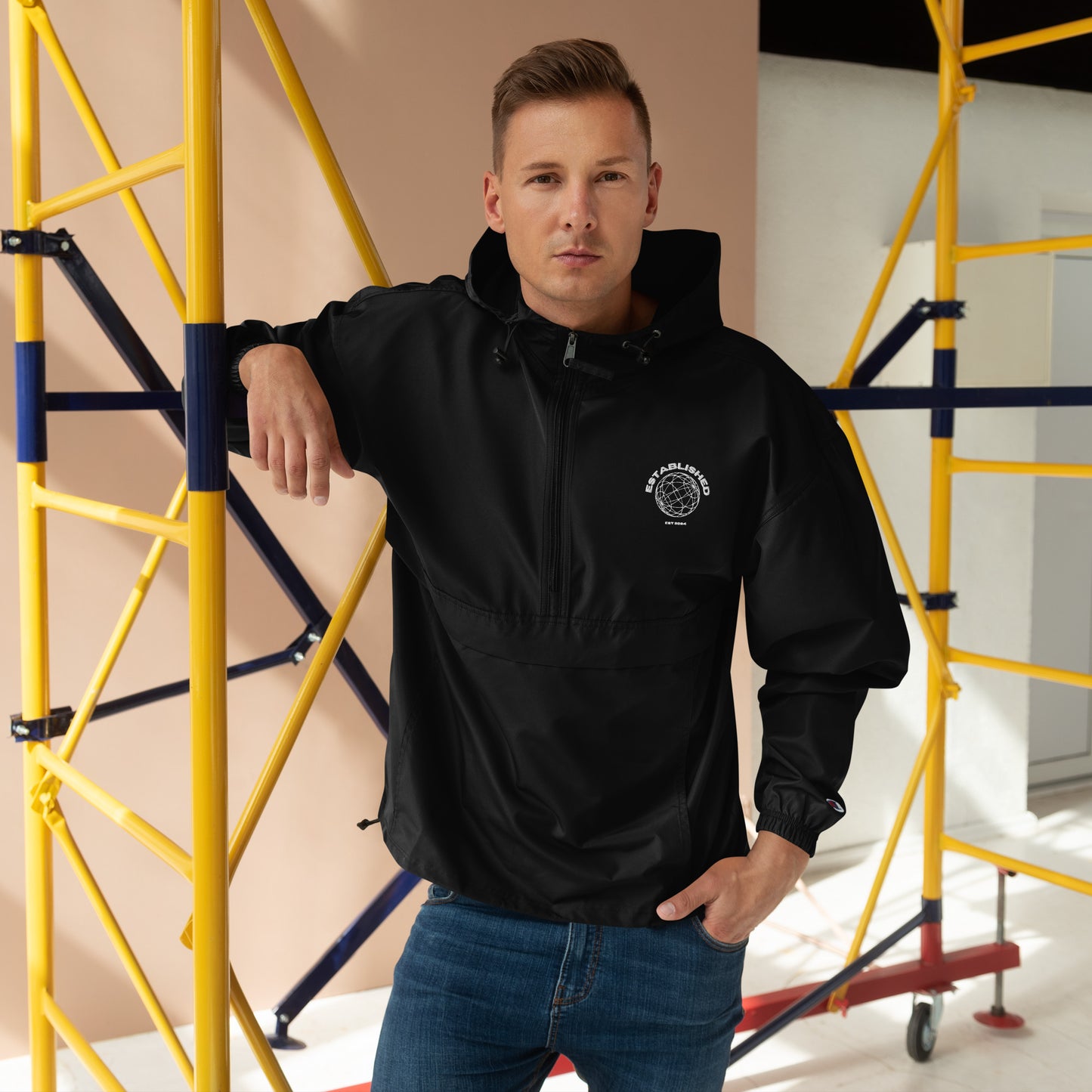 Embroidered Established X Champion Packable Jacket