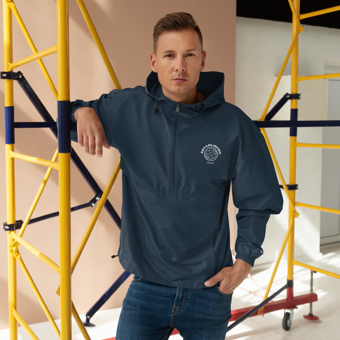 Embroidered Established X Champion Packable Jacket