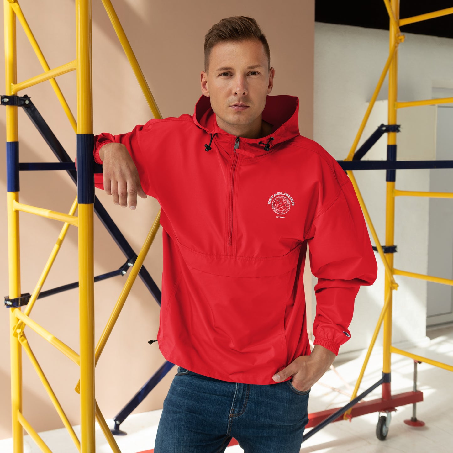 Embroidered Established X Champion Packable Jacket