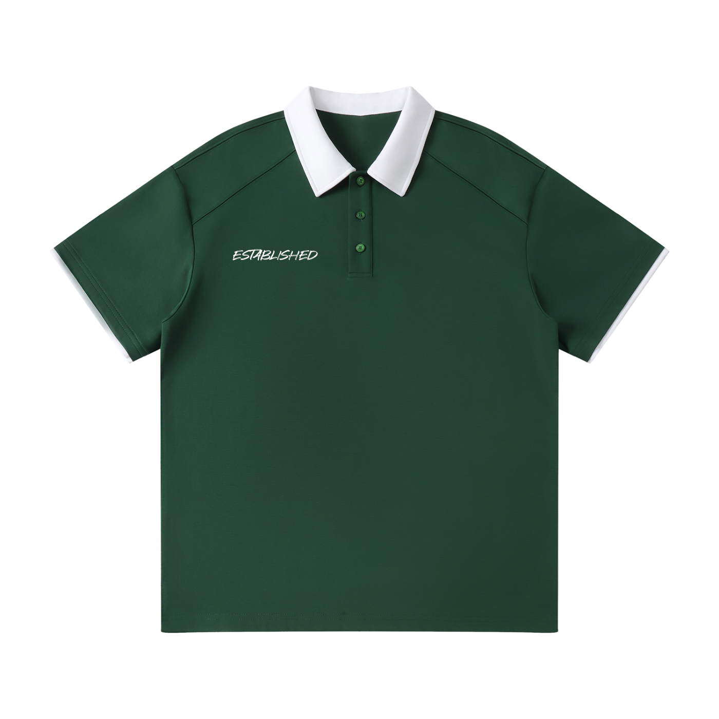 Contrast Collar Raglan Polo Shirt