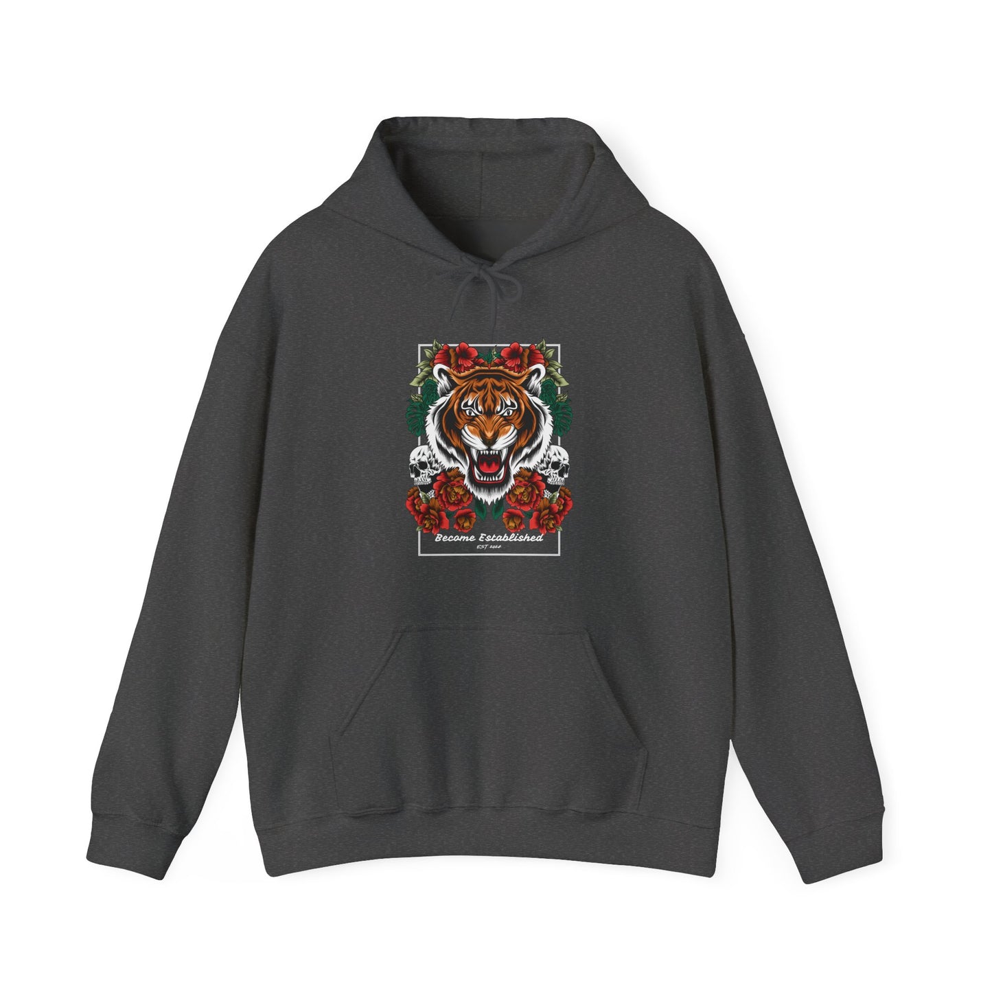 Festive Tiger Hooded Sweatshirt | Holiday Sweatshirt, Christmas Apparel, Unisex Hoodie, Gift for Animal Lovers, Cozy Winter Wear
