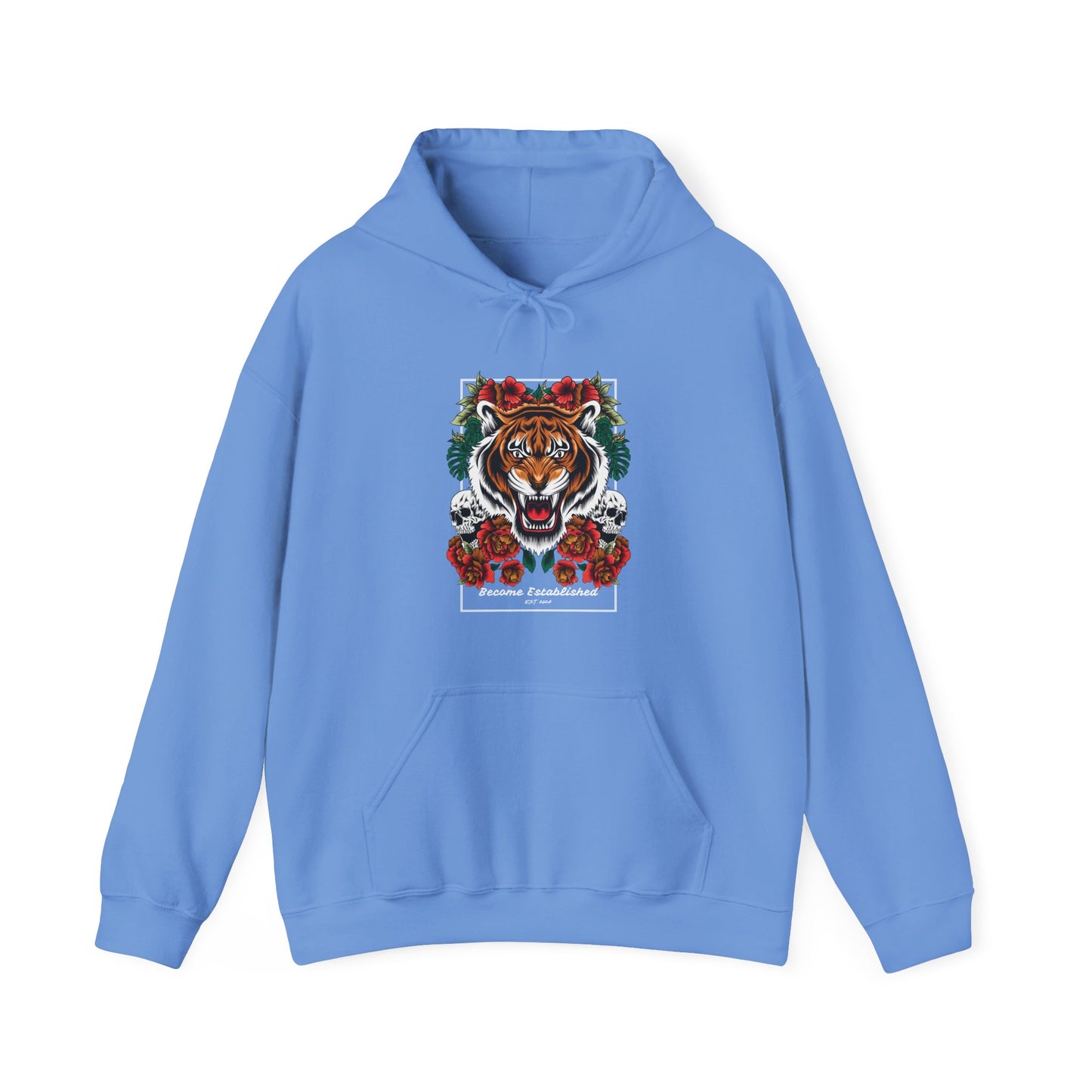 Festive Tiger Hooded Sweatshirt | Holiday Sweatshirt, Christmas Apparel, Unisex Hoodie, Gift for Animal Lovers, Cozy Winter Wear