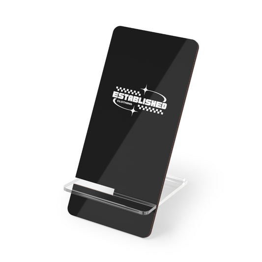 Acrylic Smartphone Stand – 'Established' Retro Logo Mobile Display Dock