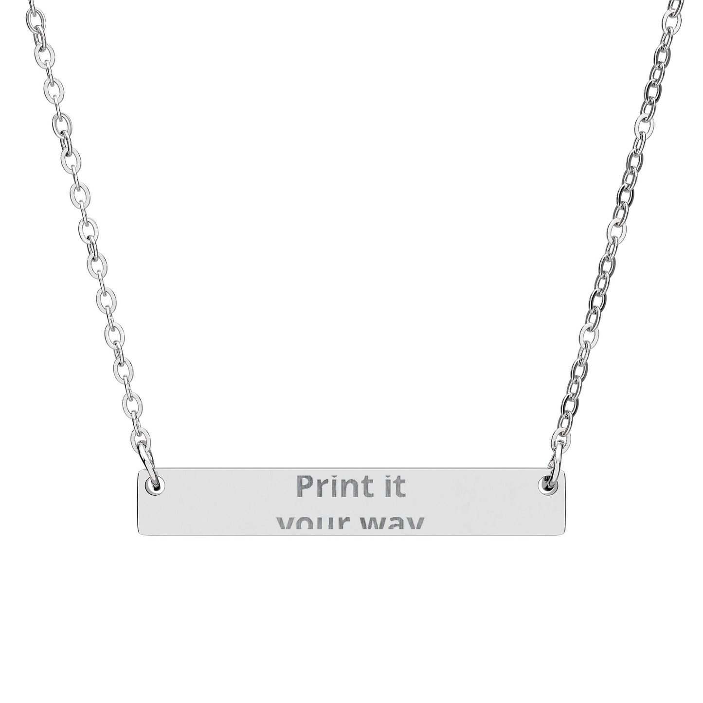 Personal Horizontal Bar Necklace (Engraving)