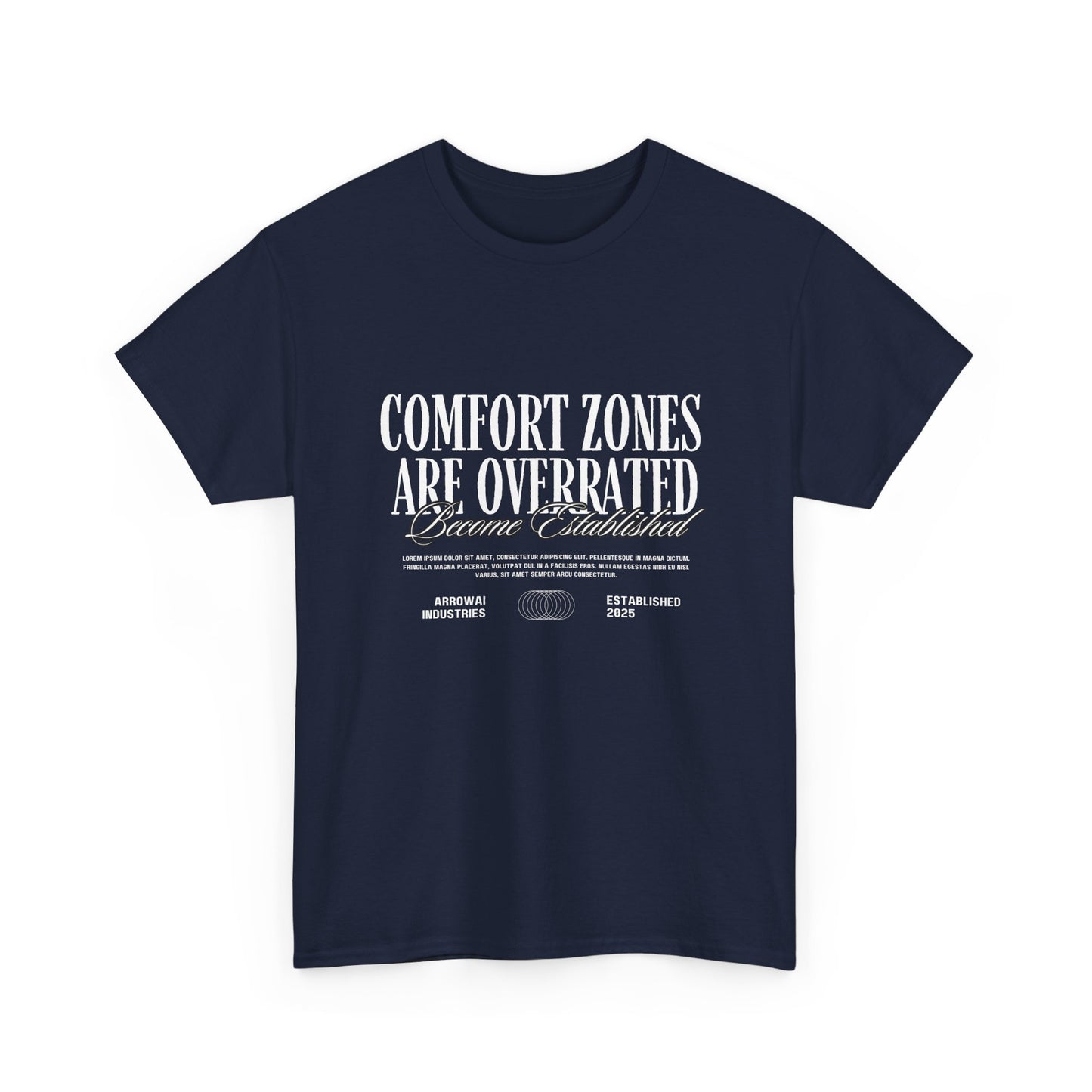 Comfort Zones Unisex Heavy Cotton Tee, Inspirational T-Shirt, Motivational Apparel, Gift for Courage Seekers, Casual Wear