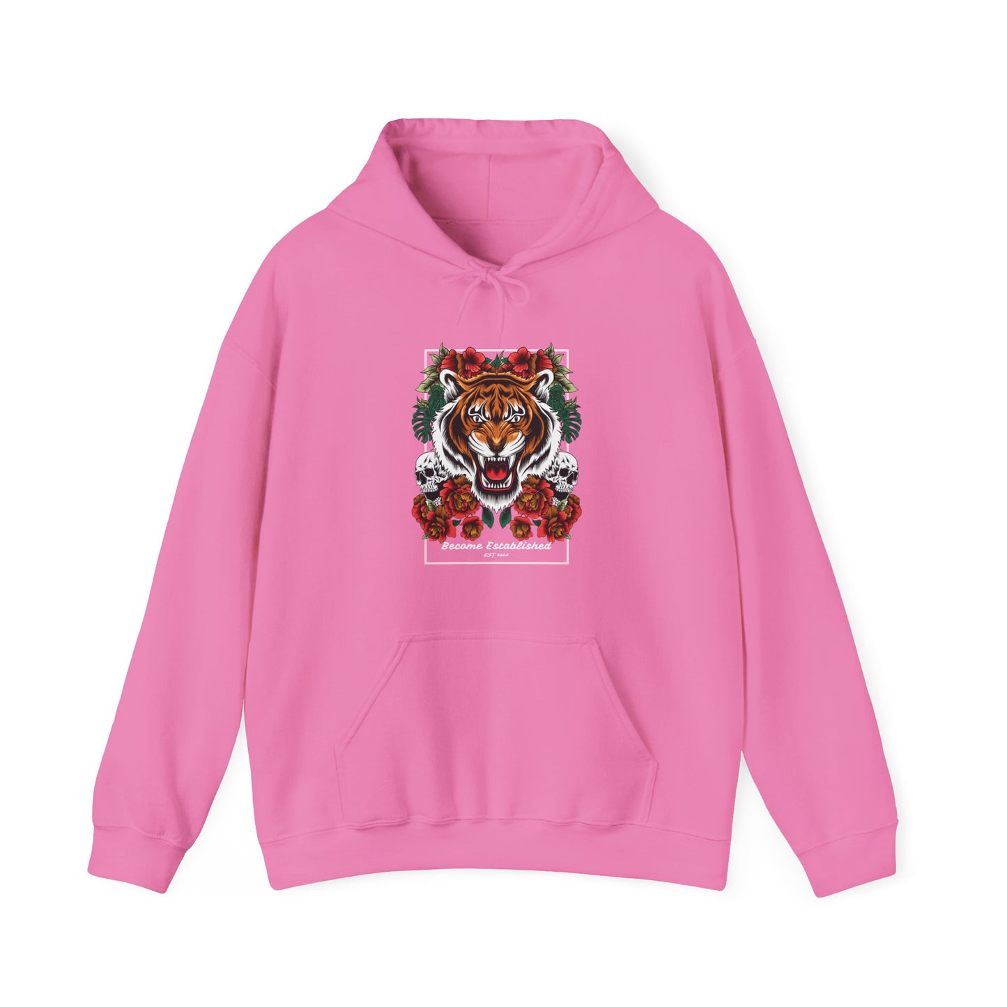 Festive Tiger Hooded Sweatshirt | Holiday Sweatshirt, Christmas Apparel, Unisex Hoodie, Gift for Animal Lovers, Cozy Winter Wear