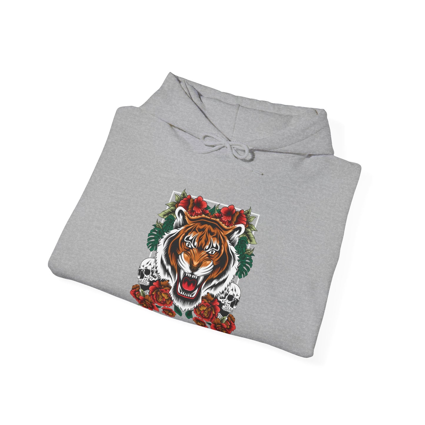 Festive Tiger Hooded Sweatshirt | Holiday Sweatshirt, Christmas Apparel, Unisex Hoodie, Gift for Animal Lovers, Cozy Winter Wear