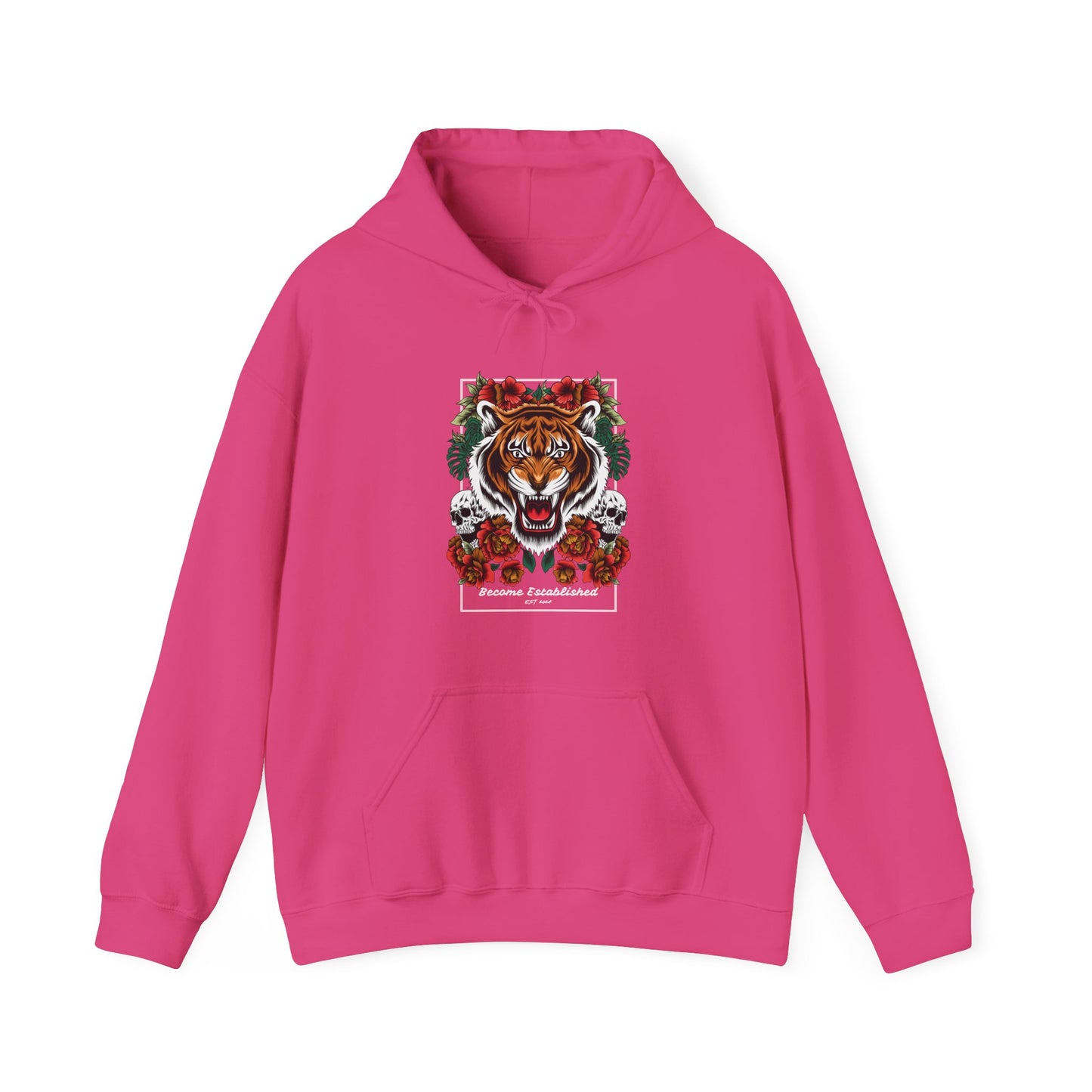 Festive Tiger Hooded Sweatshirt | Holiday Sweatshirt, Christmas Apparel, Unisex Hoodie, Gift for Animal Lovers, Cozy Winter Wear