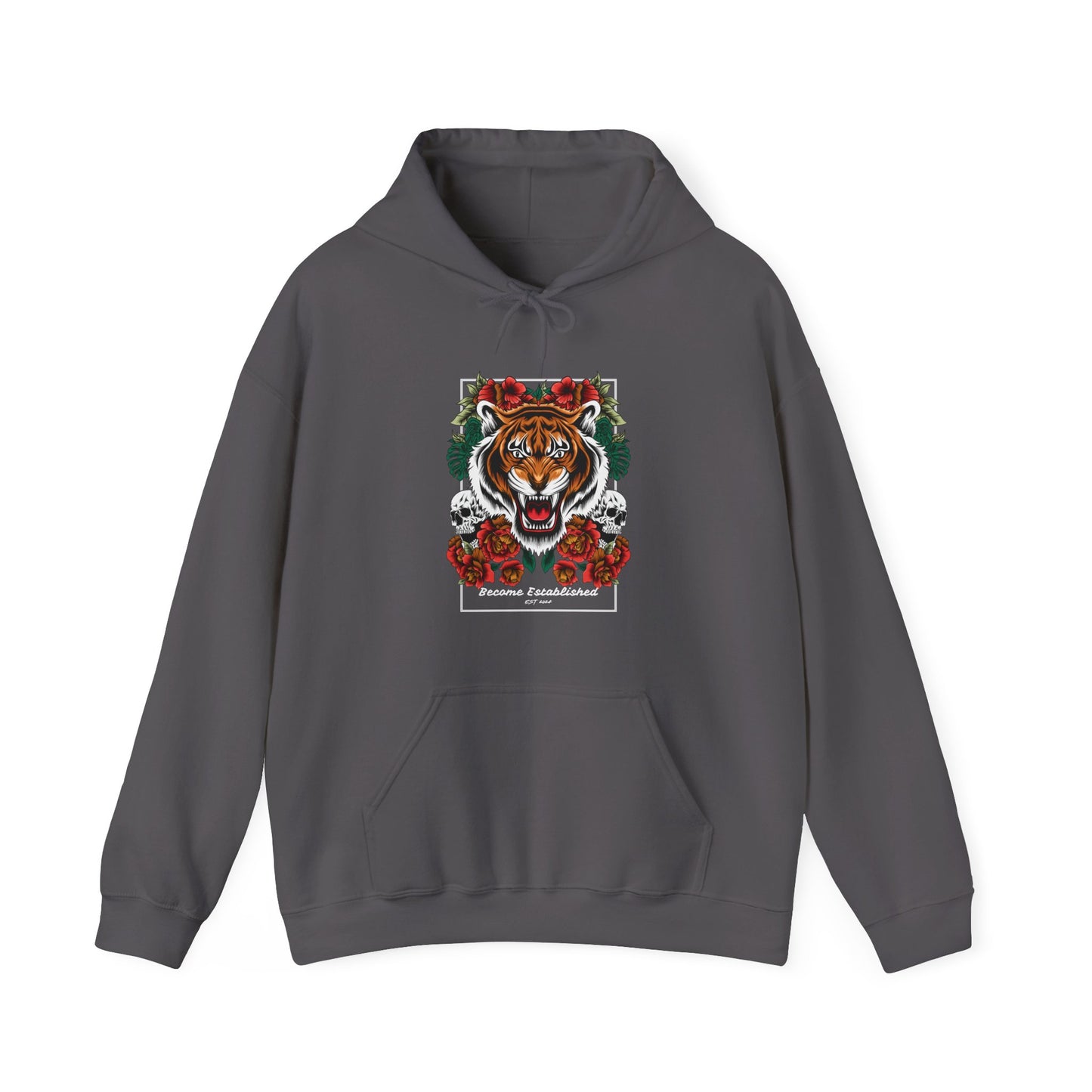 Festive Tiger Hooded Sweatshirt | Holiday Sweatshirt, Christmas Apparel, Unisex Hoodie, Gift for Animal Lovers, Cozy Winter Wear