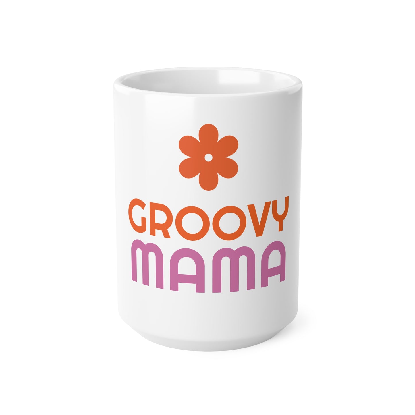 Groovy Mama Ceramic Coffee Mug — Retro Flower 11oz & 15oz