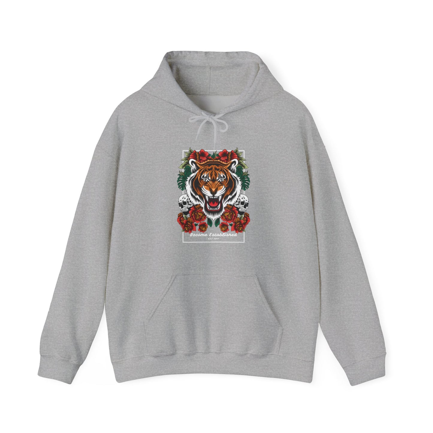 Festive Tiger Hooded Sweatshirt | Holiday Sweatshirt, Christmas Apparel, Unisex Hoodie, Gift for Animal Lovers, Cozy Winter Wear