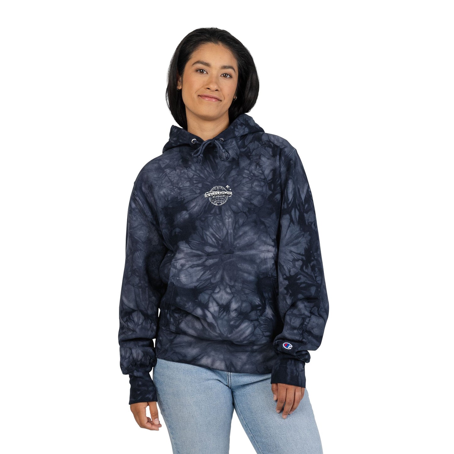Unisex Champion Tie-Dye Hoodie, Cozy Loungewear, Trendy Streetwear, Casual Gift for All, Perfect for Festivals and Everyday Wear