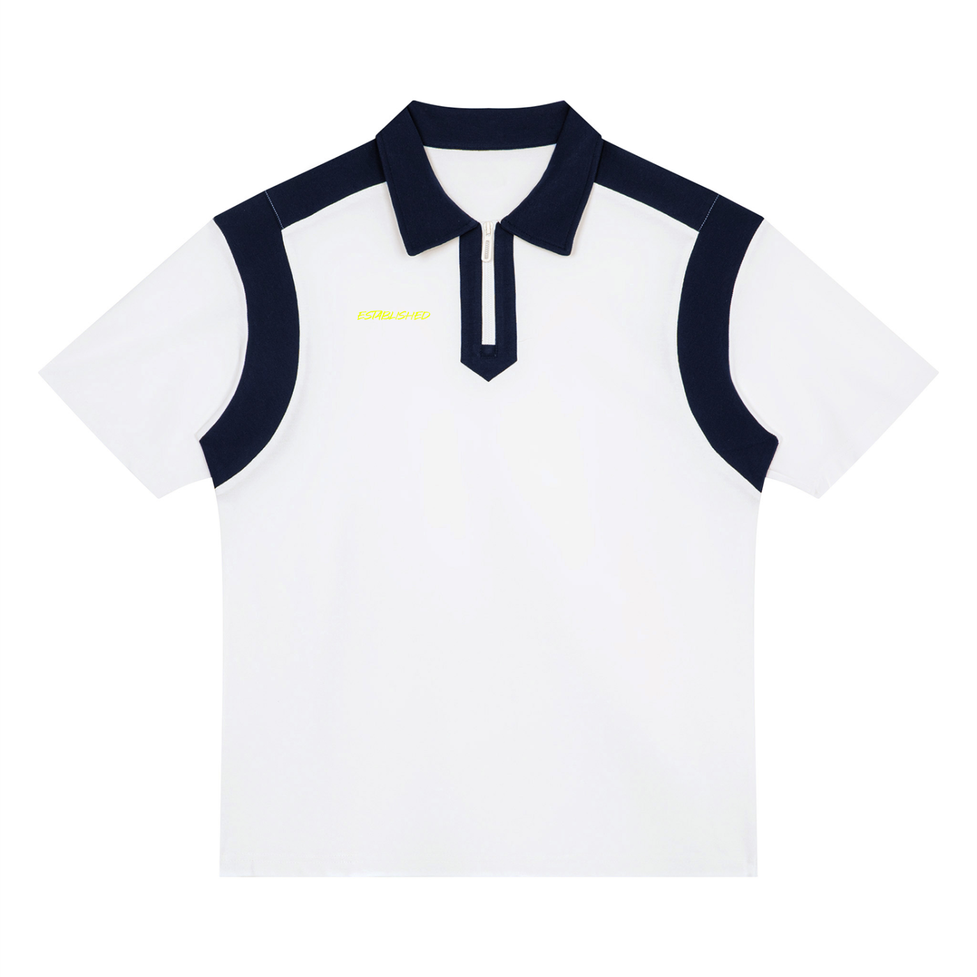 Established Color Block Quarter Zip Polo Shirt