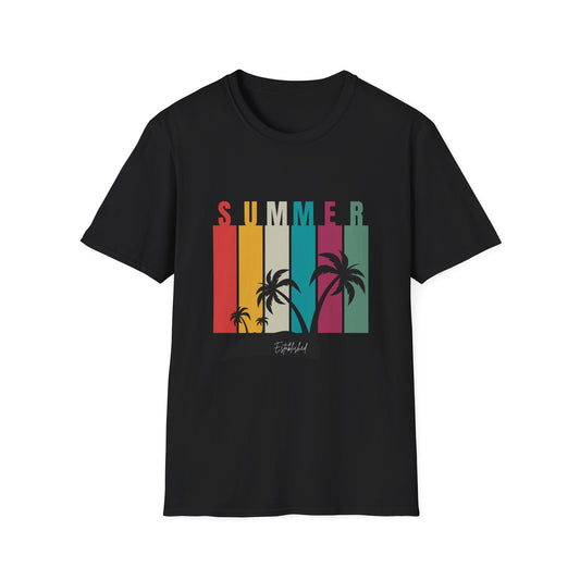 Summer Vibes Unisex Established T-Shirt - Trendy Beach Graphic Tee