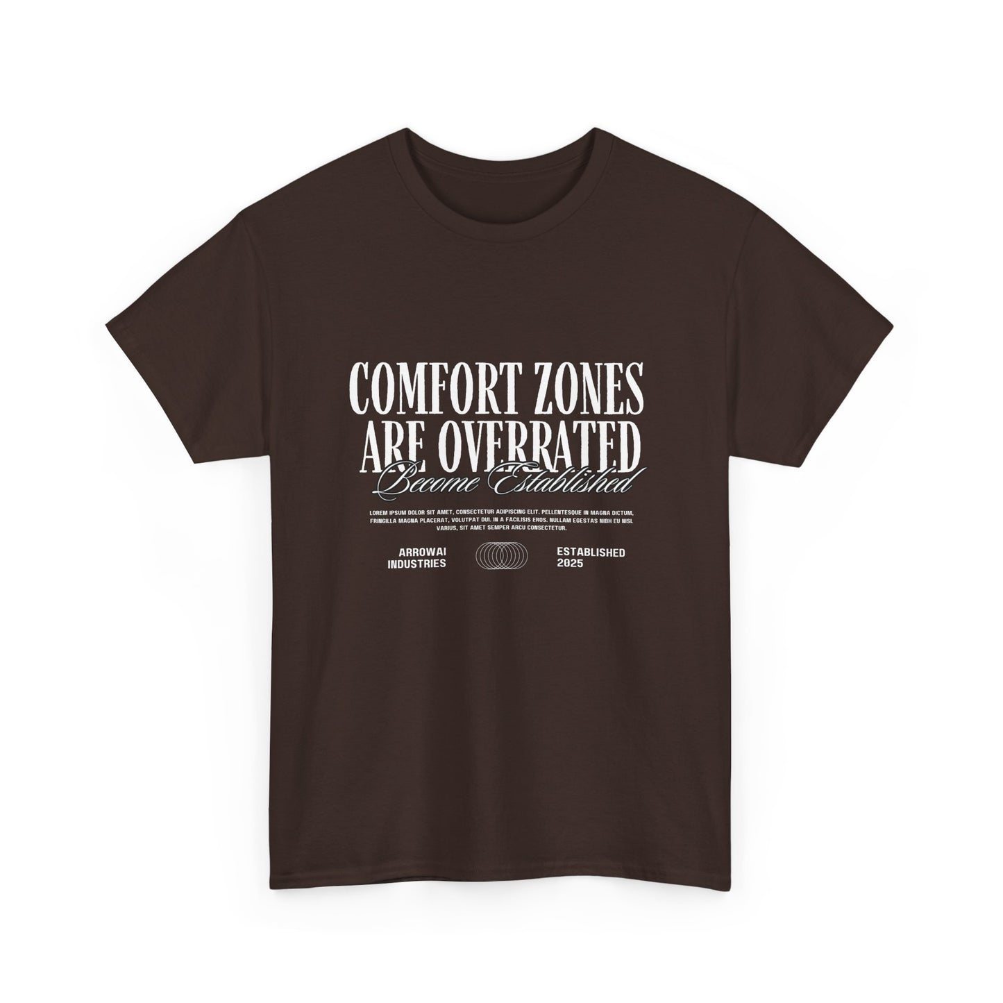 Comfort Zones Unisex Heavy Cotton Tee, Inspirational T-Shirt, Motivational Apparel, Gift for Courage Seekers, Casual Wear