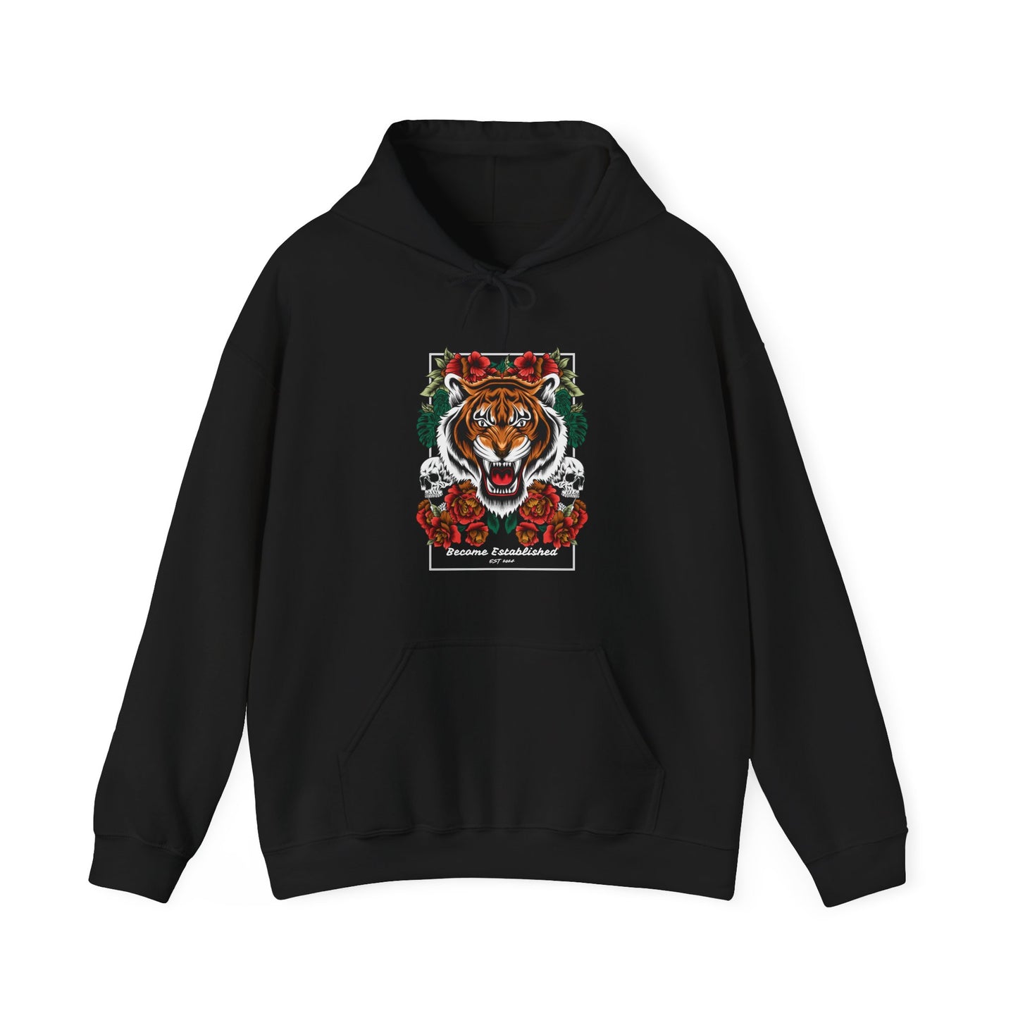 Festive Tiger Hooded Sweatshirt | Holiday Sweatshirt, Christmas Apparel, Unisex Hoodie, Gift for Animal Lovers, Cozy Winter Wear