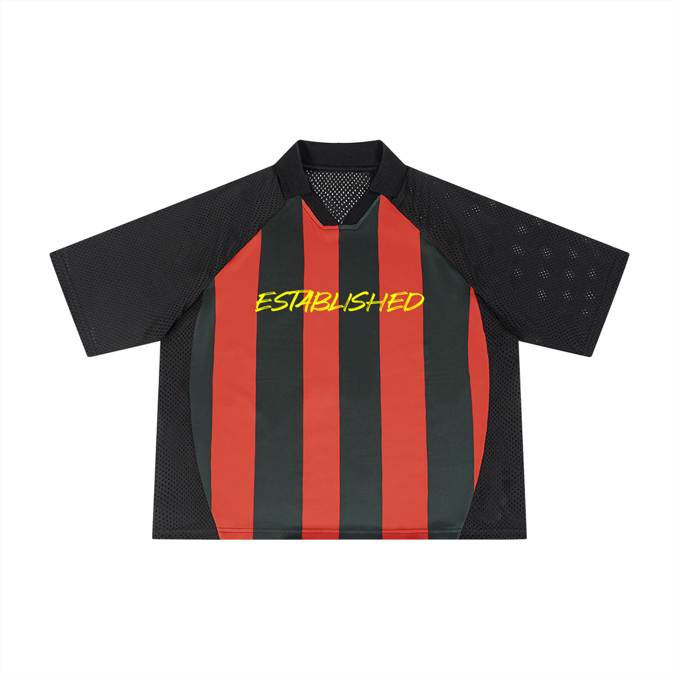 Established Striped Mesh Boxy Soccer Jersey