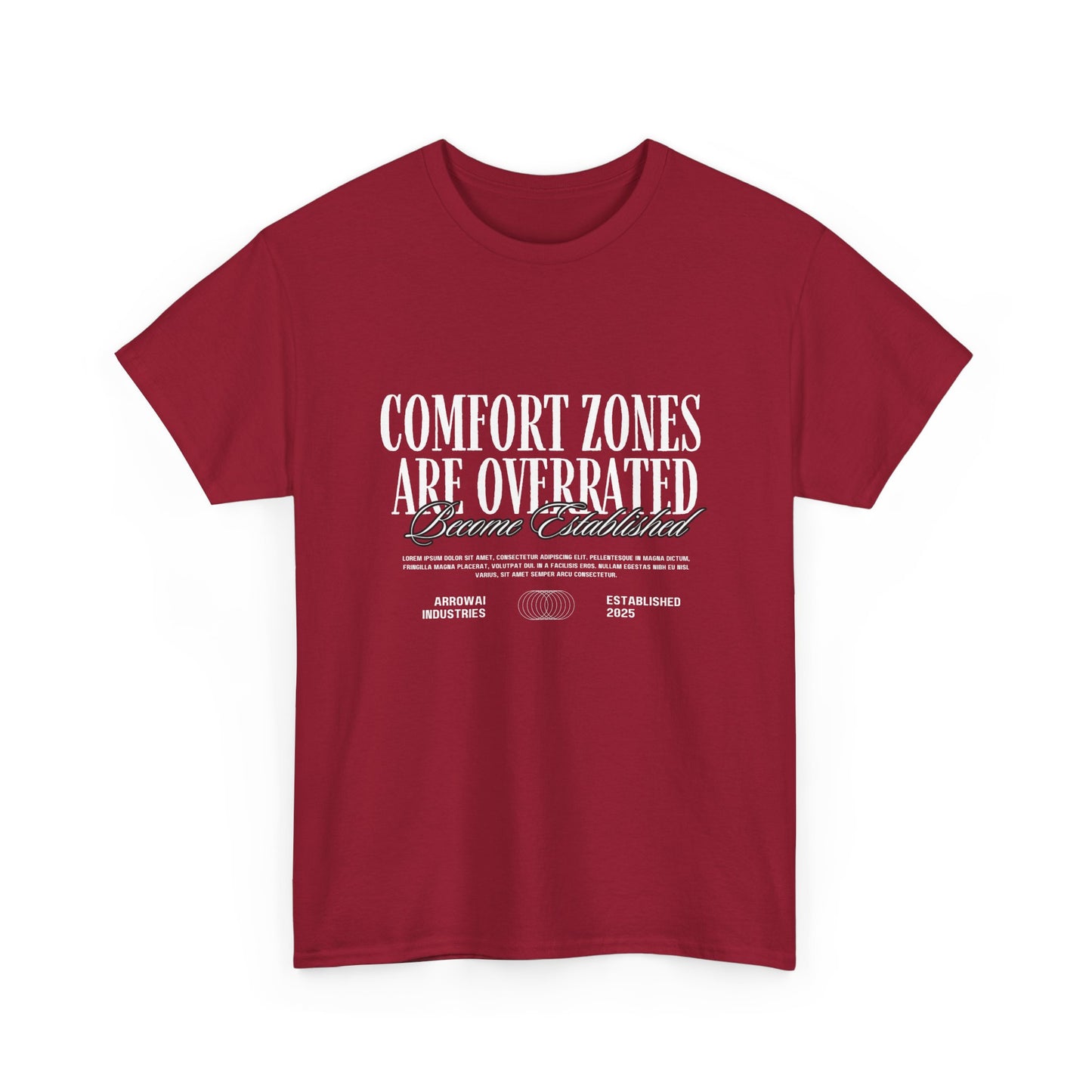 Comfort Zones Unisex Heavy Cotton Tee, Inspirational T-Shirt, Motivational Apparel, Gift for Courage Seekers, Casual Wear