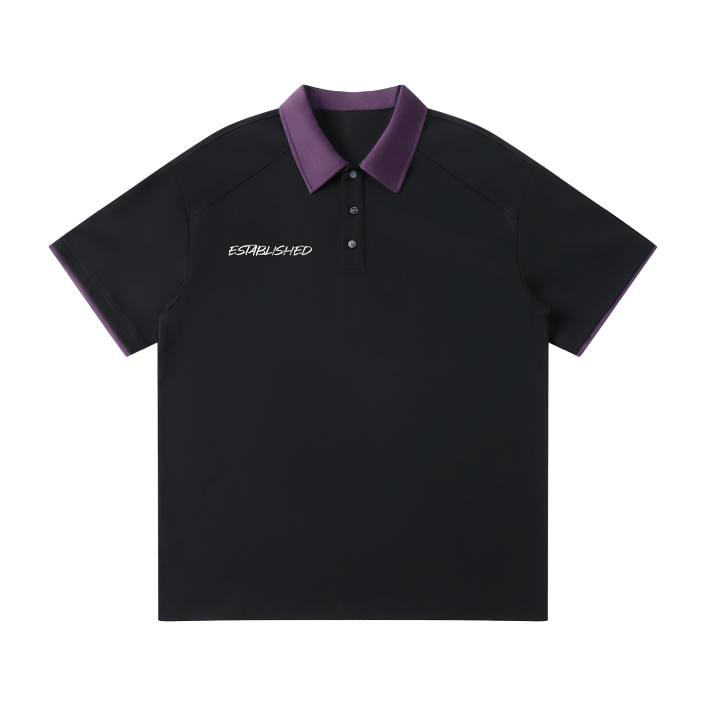 Contrast Collar Raglan Polo Shirt
