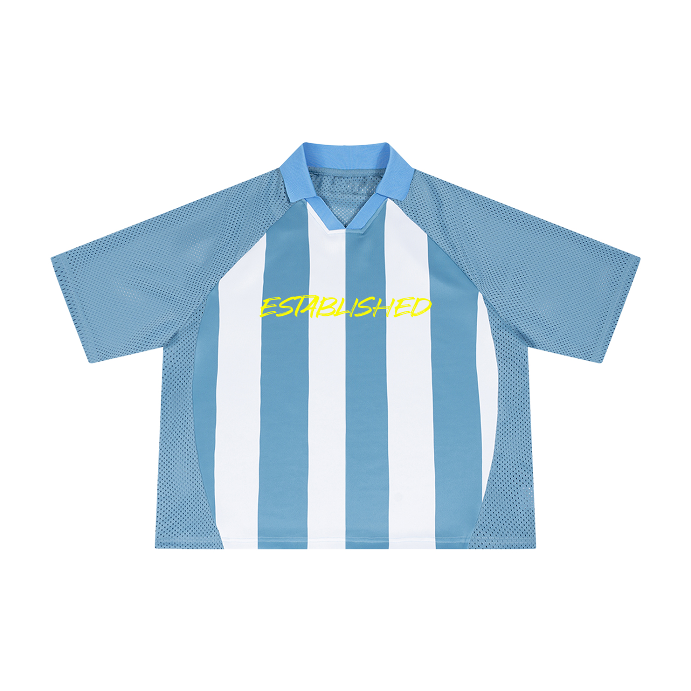 Established Striped Mesh Boxy Soccer Jersey