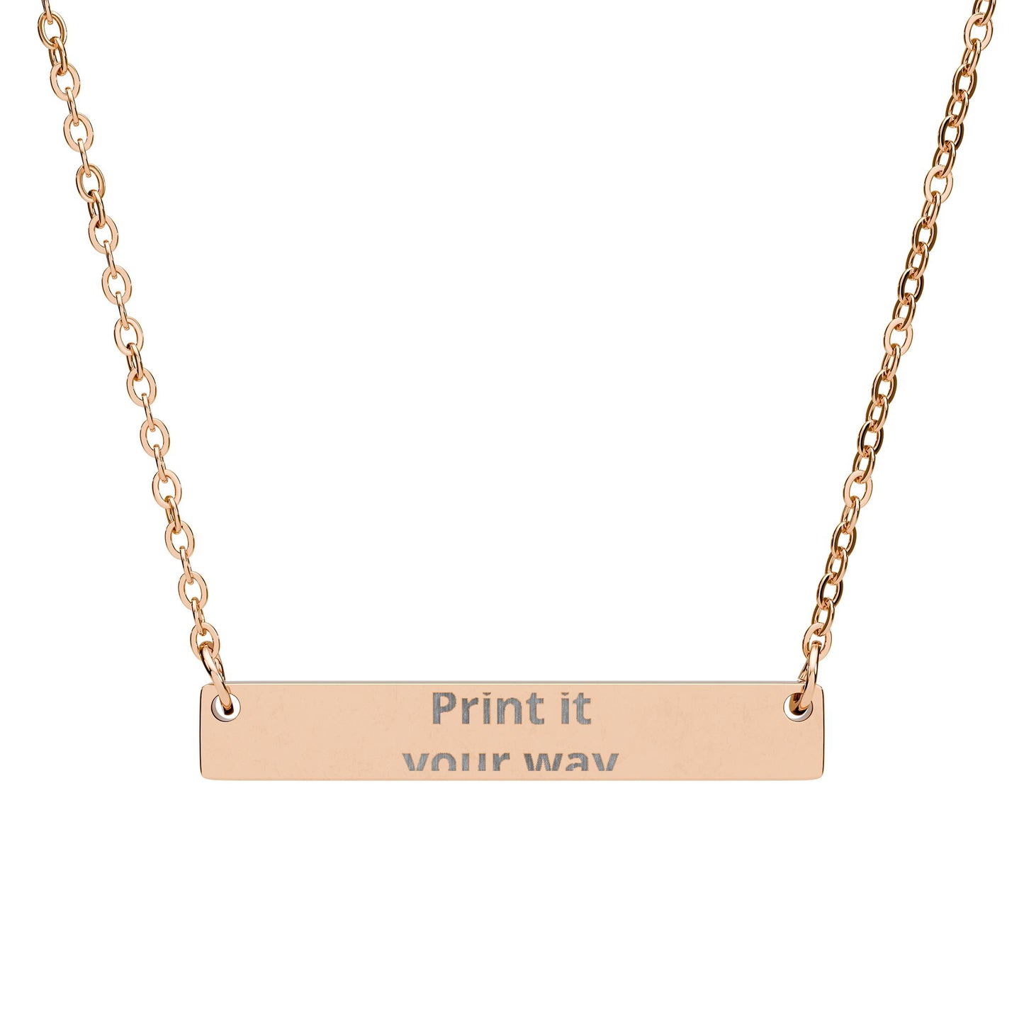 Personal Horizontal Bar Necklace (Engraving)