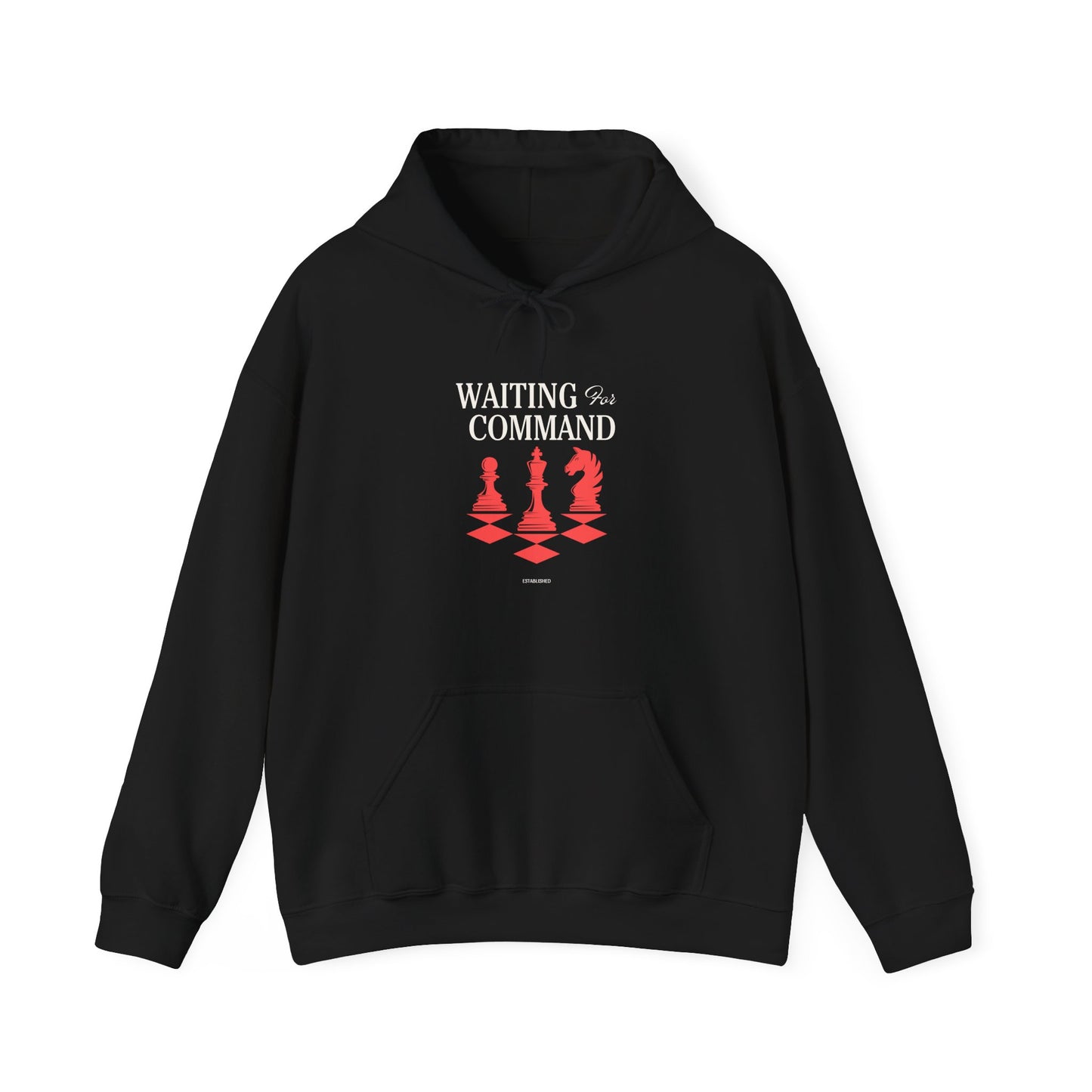 Chess Pieces Hoodie — Minimal Red Chess Design for Players & Fans