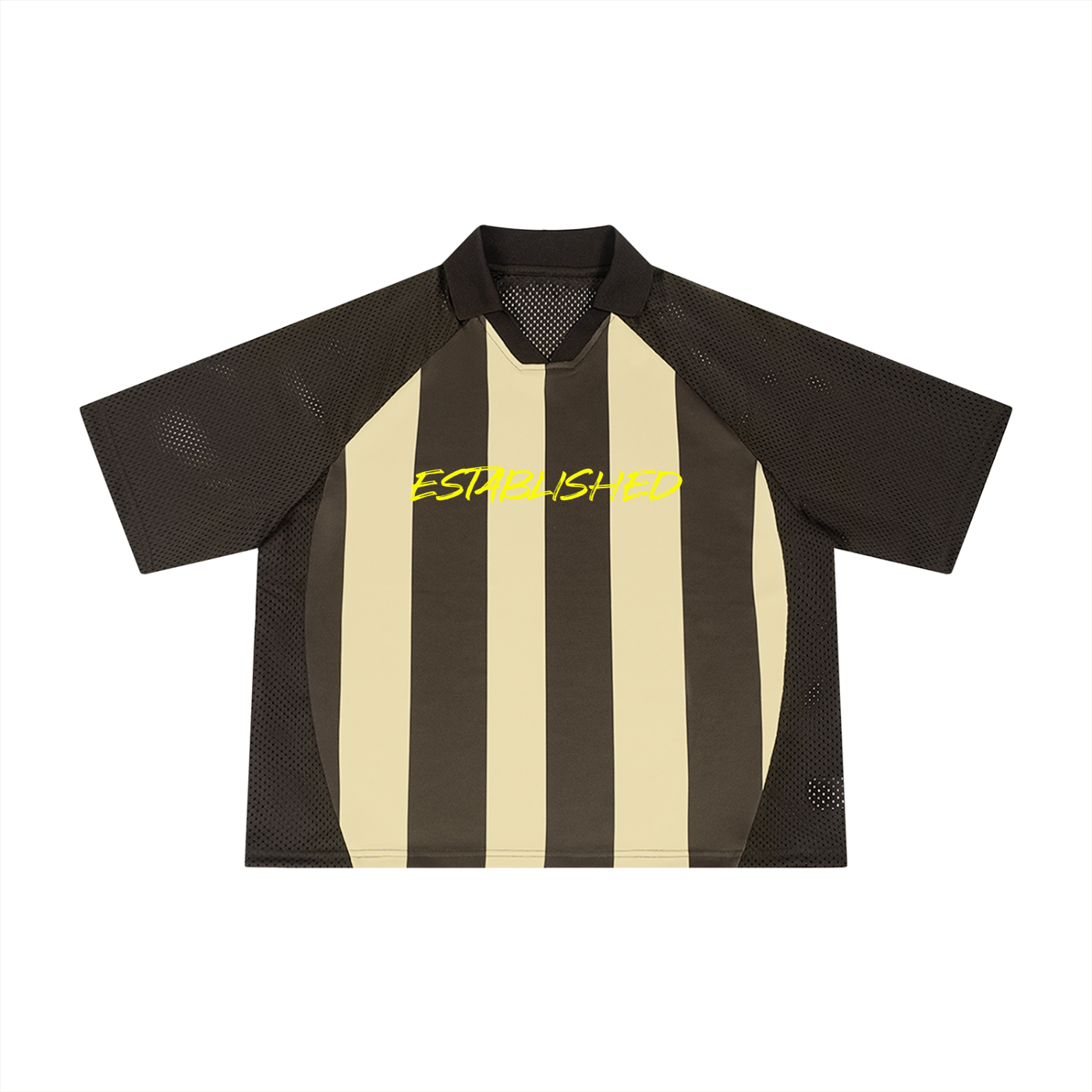 Established Striped Mesh Boxy Soccer Jersey