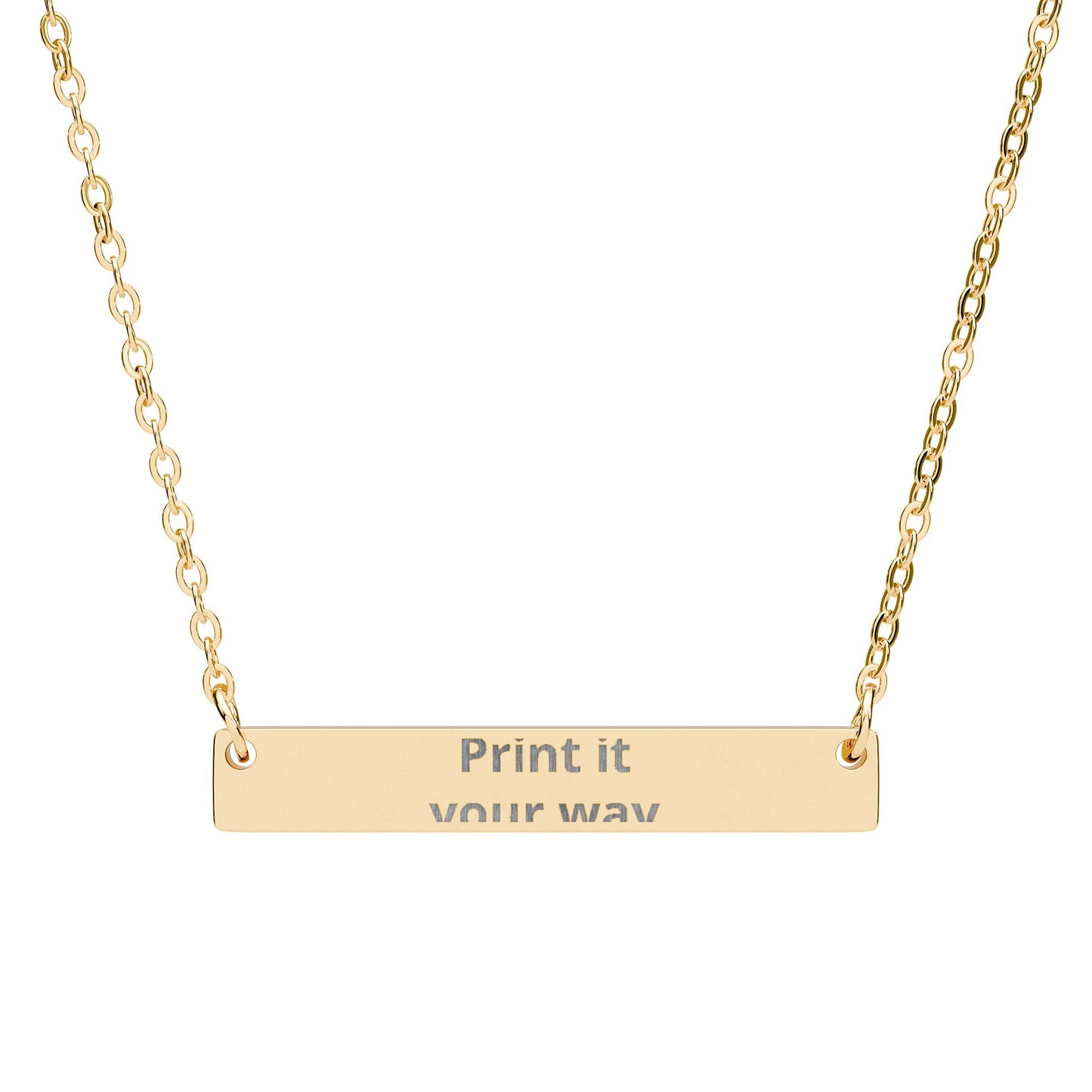 Personal Horizontal Bar Necklace (Engraving)