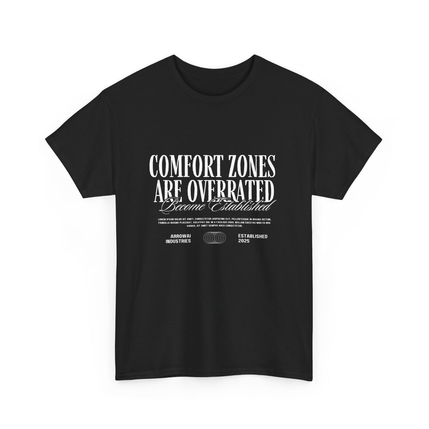 Comfort Zones Unisex Heavy Cotton Tee, Inspirational T-Shirt, Motivational Apparel, Gift for Courage Seekers, Casual Wear