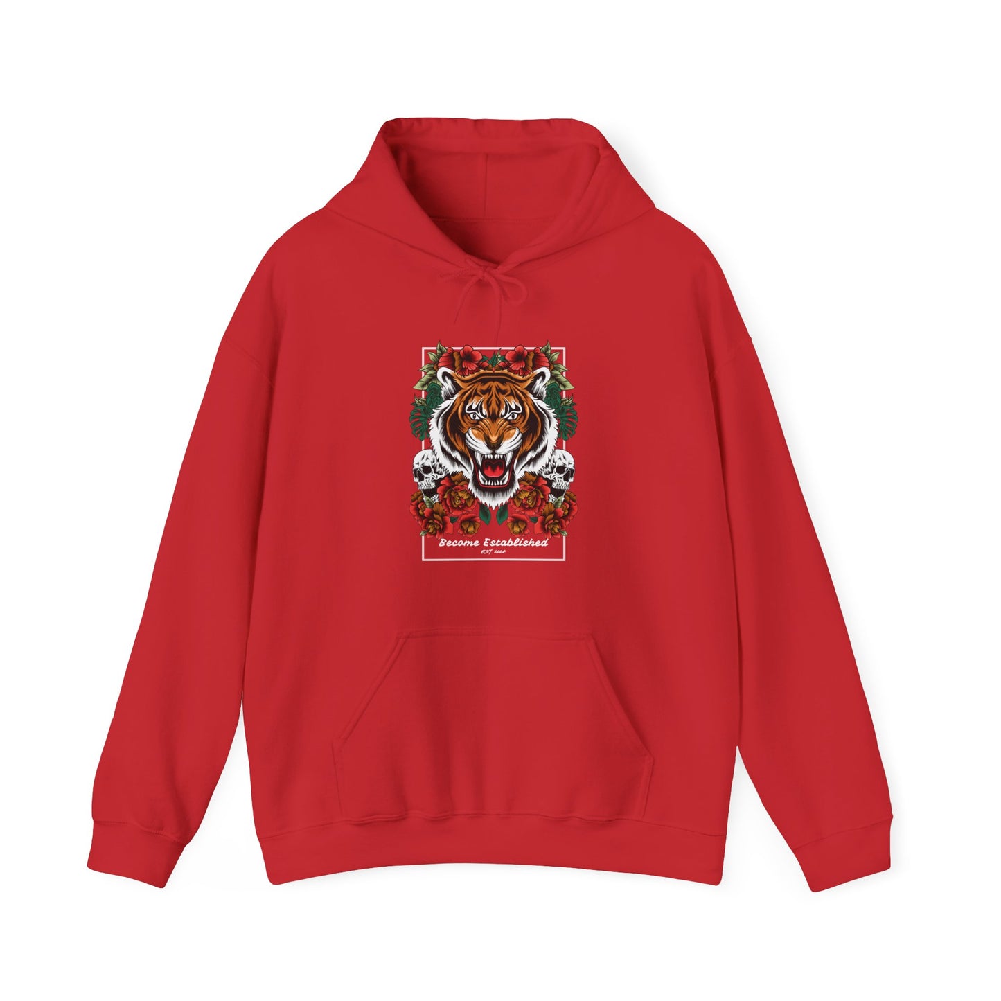 Festive Tiger Hooded Sweatshirt | Holiday Sweatshirt, Christmas Apparel, Unisex Hoodie, Gift for Animal Lovers, Cozy Winter Wear