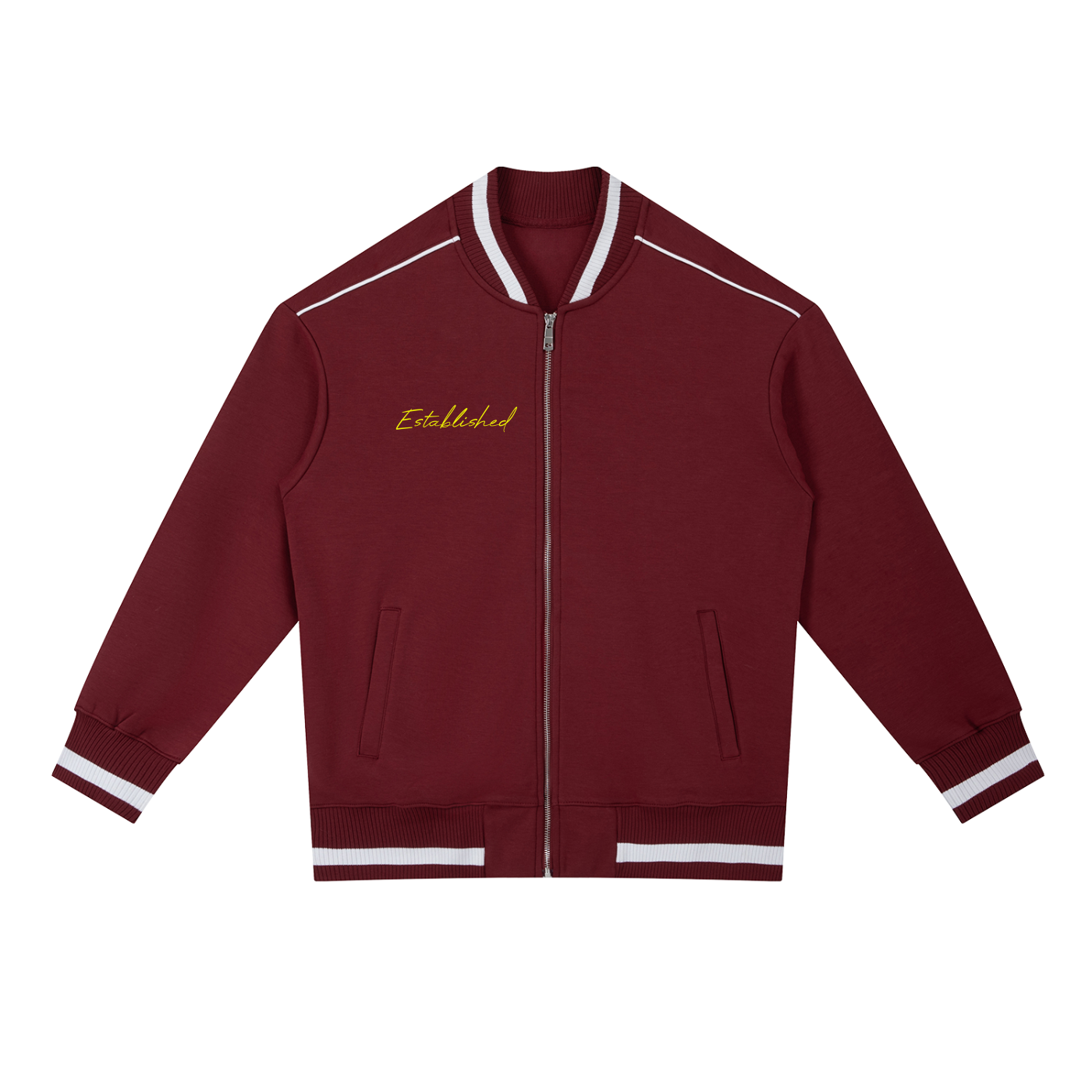 Contrast Piping Zip Bomber Jacket
