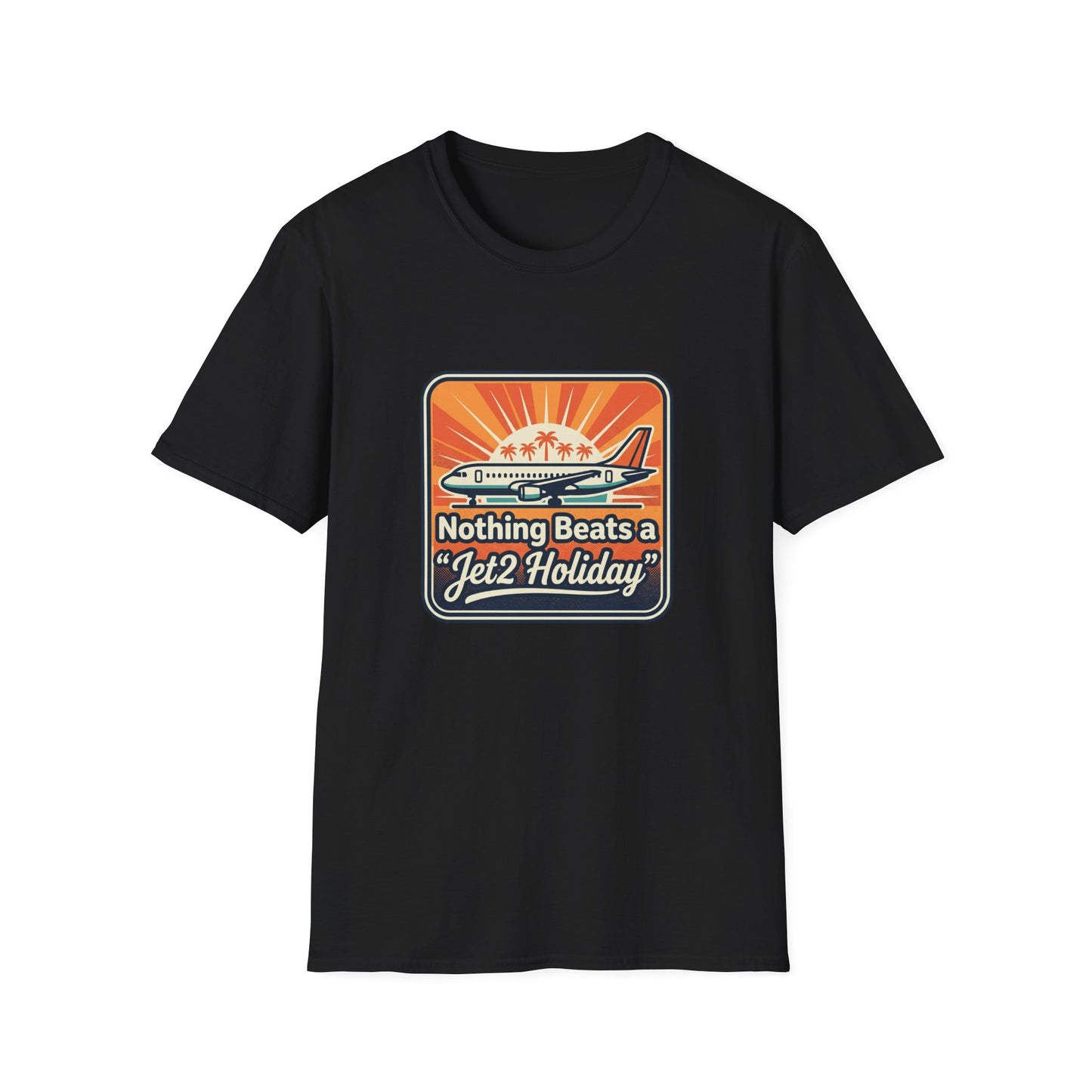 T-Shirt — "Nothing Beats a Jet2 Holiday" Retro Plane Travel Graphic