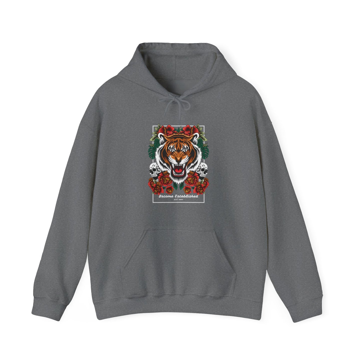 Festive Tiger Hooded Sweatshirt | Holiday Sweatshirt, Christmas Apparel, Unisex Hoodie, Gift for Animal Lovers, Cozy Winter Wear