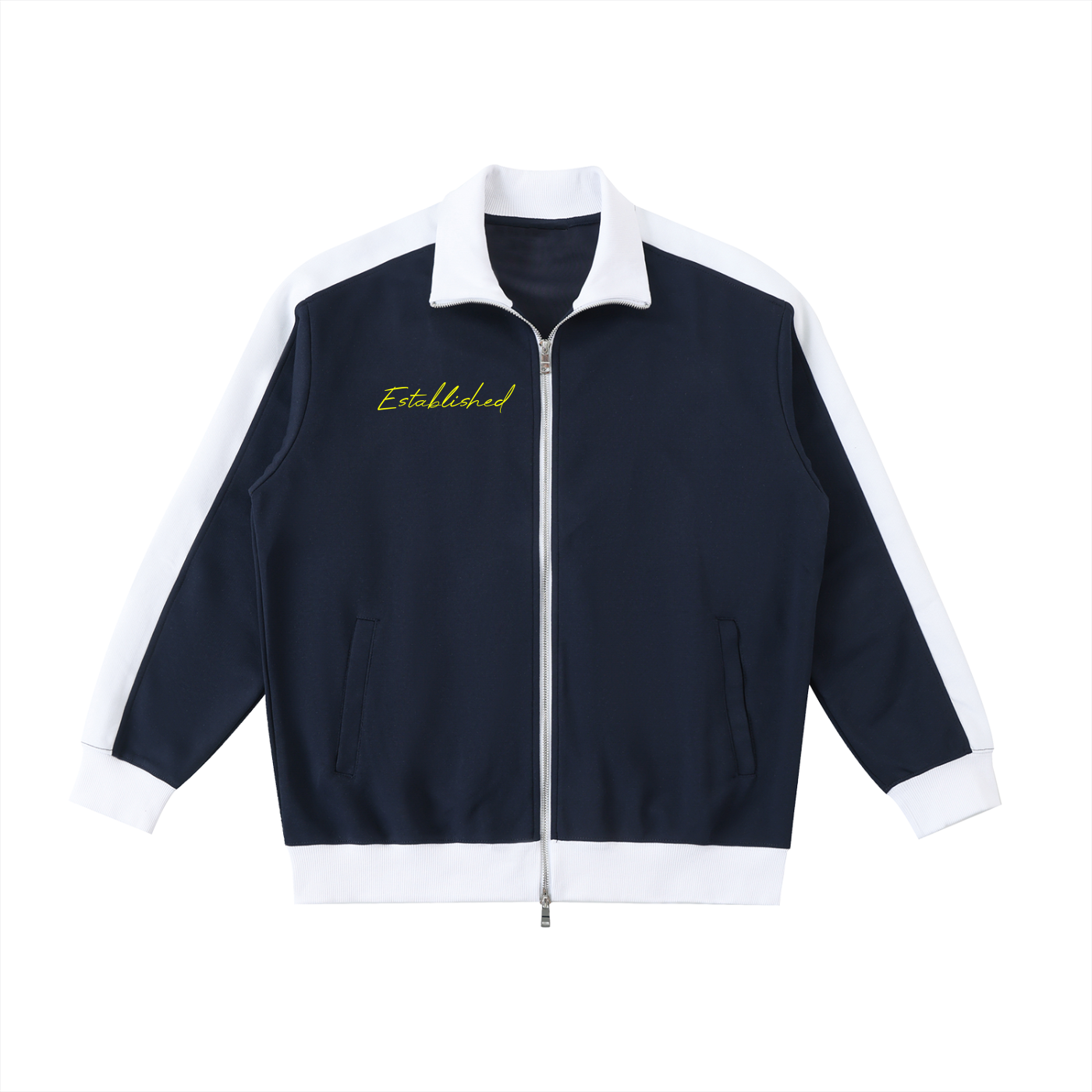 Contrast Trim Stand Collar Jacket