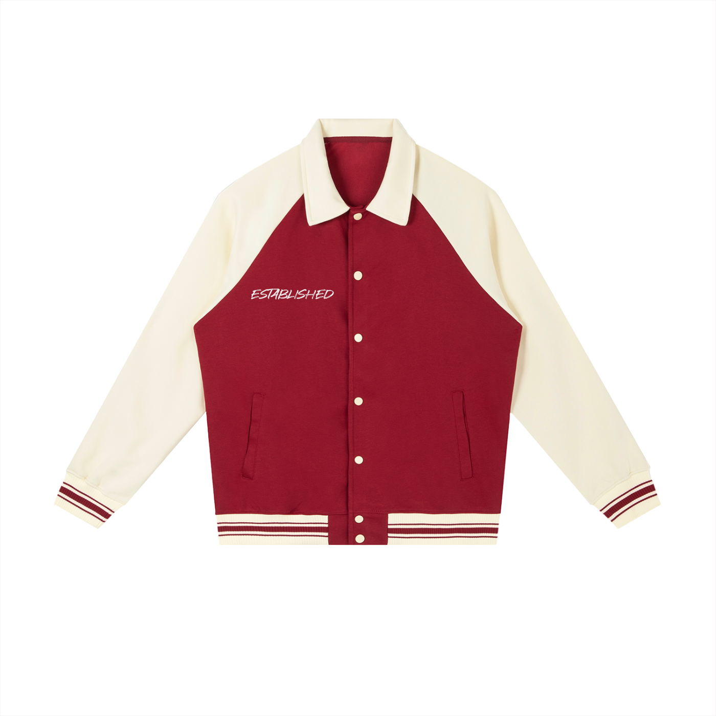 Contrast Raglan Sleeve Baseball Jacket