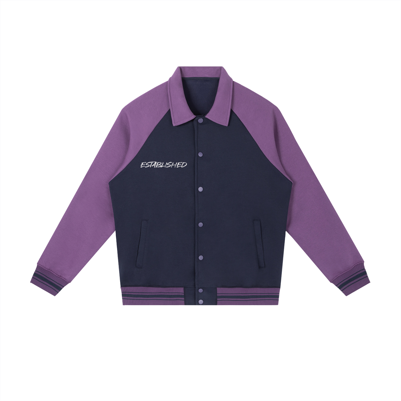 Contrast Raglan Sleeve Baseball Jacket