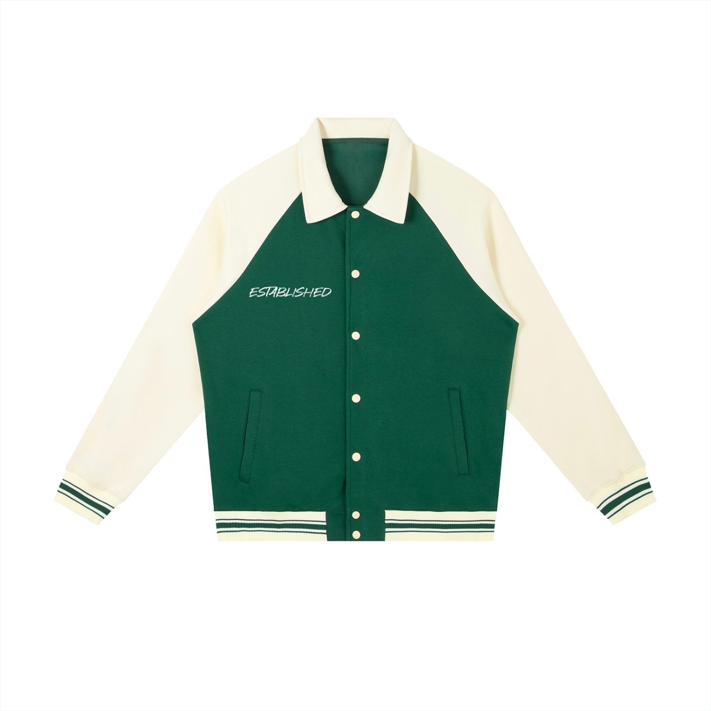 Contrast Raglan Sleeve Baseball Jacket