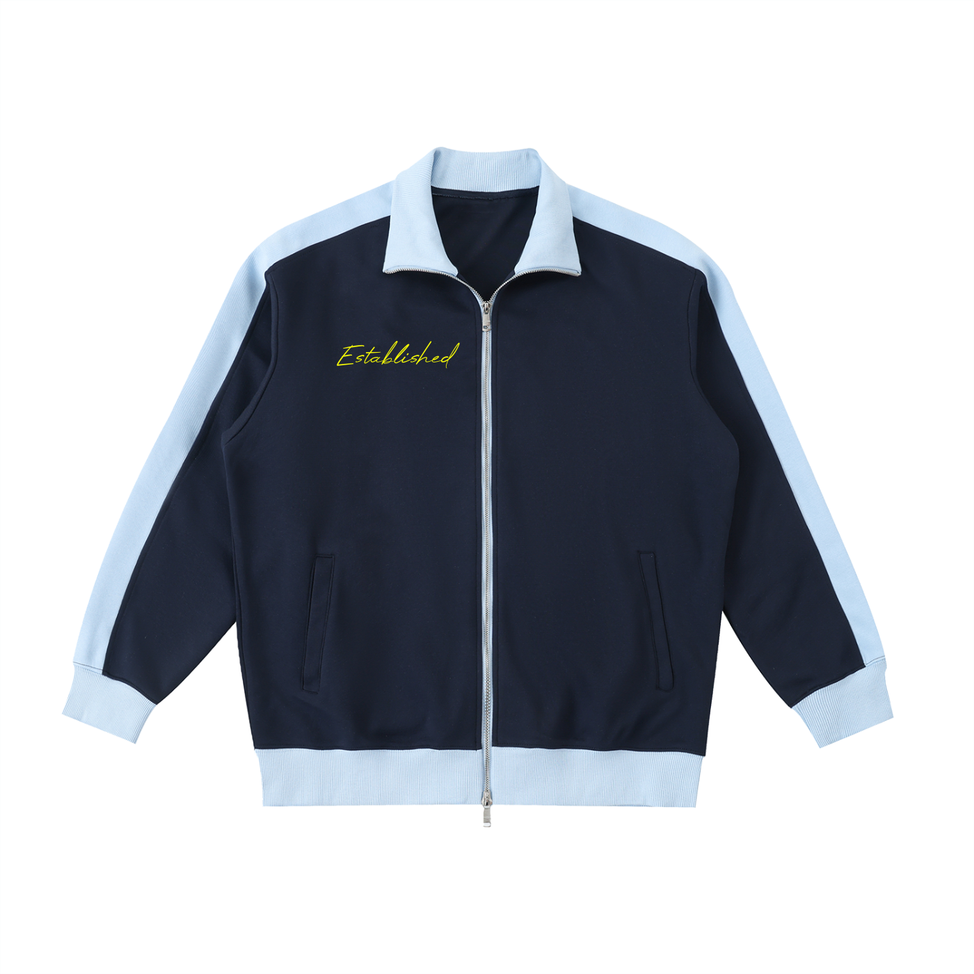 Contrast Trim Stand Collar Jacket