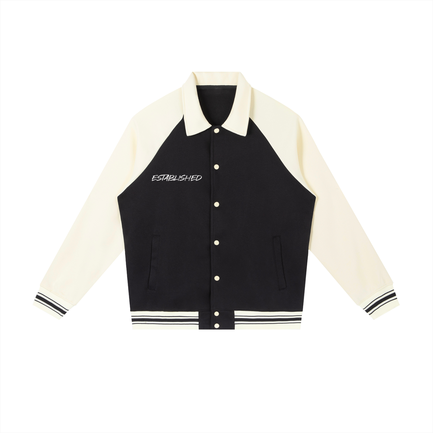 Contrast Raglan Sleeve Baseball Jacket